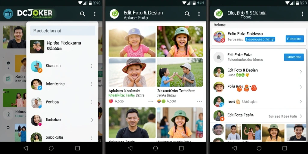 Tampilan antarmuka aplikasi Kolase Foto IDCJOKER yang menarik dan user-friendly.