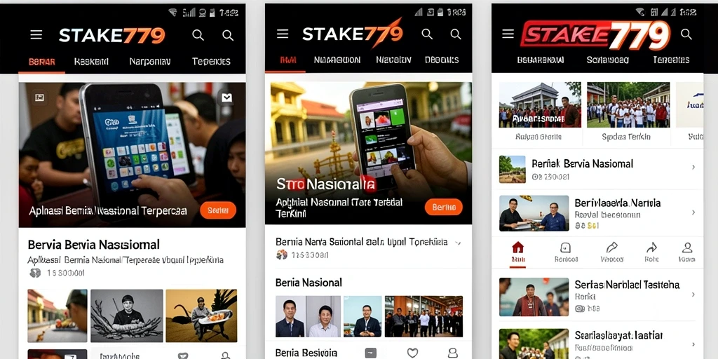 Tampilan antarmuka aplikasi STAKE779 yang simple dan informatif.