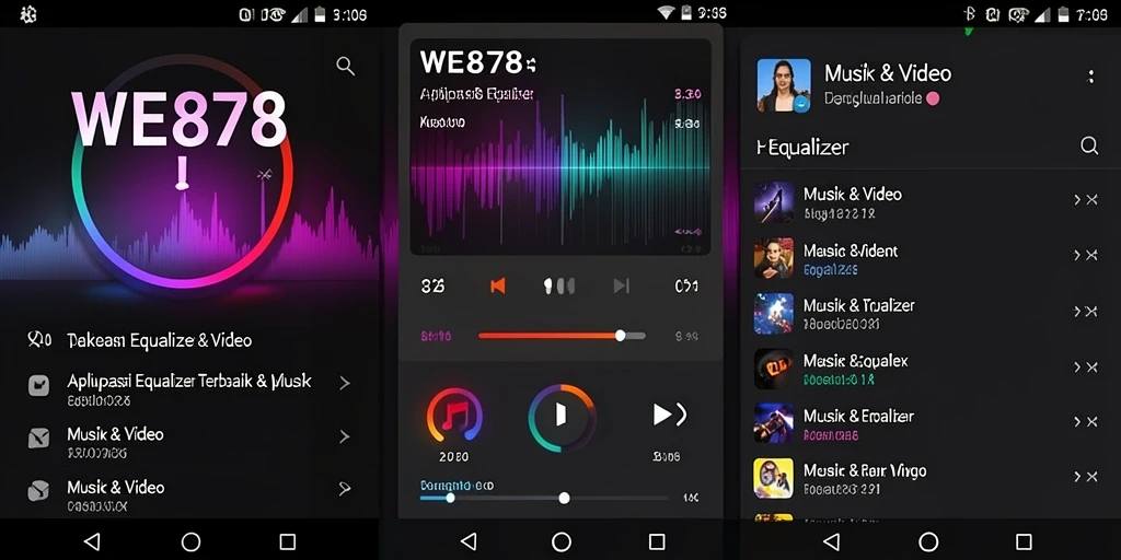 Antarmuka user-friendly aplikasi Equalizer WE878 dengan fitur canggih.
