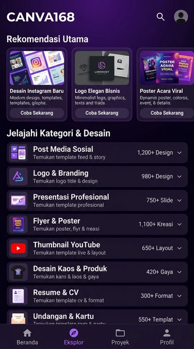 Portal Aplikasi Populer & Kanal Uji | Canva168
